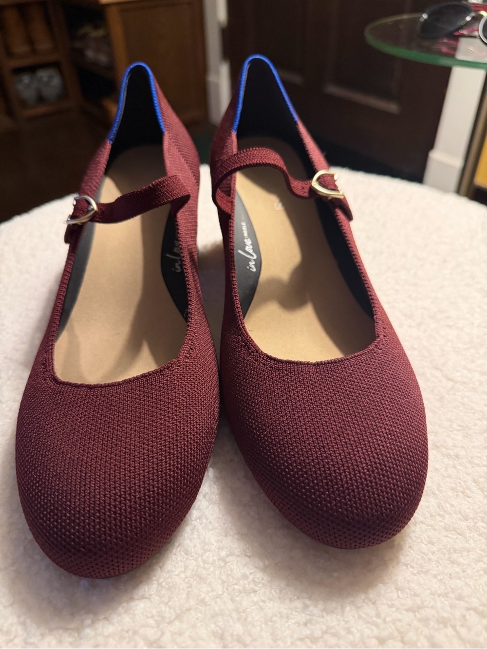 Rothy’s- Women's Mary Jane Knit Flats in Burgundy